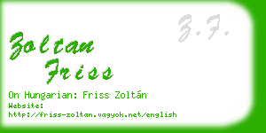 zoltan friss business card