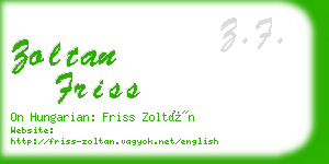 zoltan friss business card